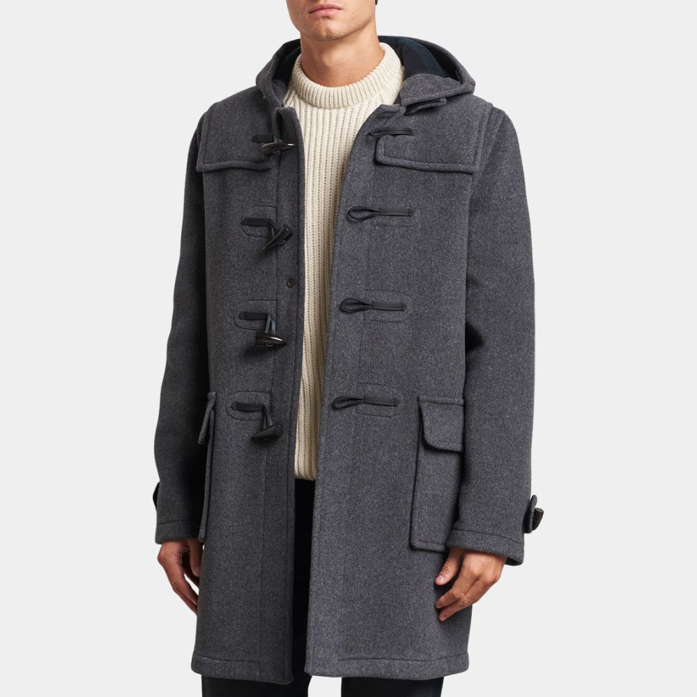 Wednesday S02 Joy Sunday (Bianca Barclay) Grey Duffle Coat - Front View