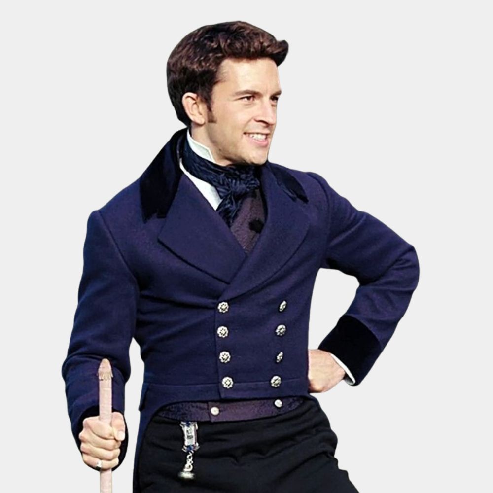 Bridgerton Anthony Bridgerton Blue Tailcoat - Front View
