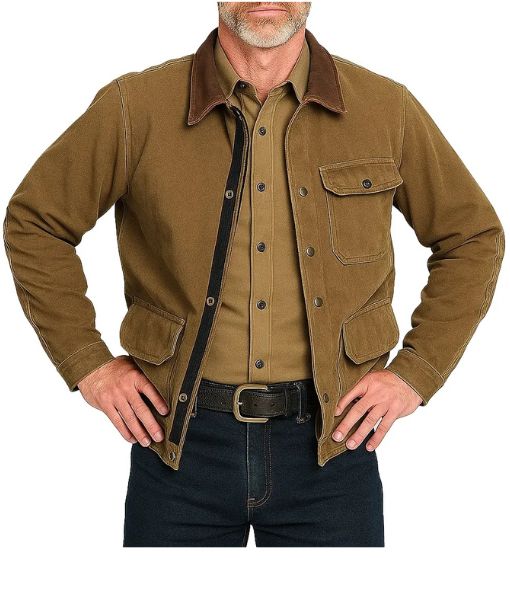 Eric Bana Brown Cotton Jacket