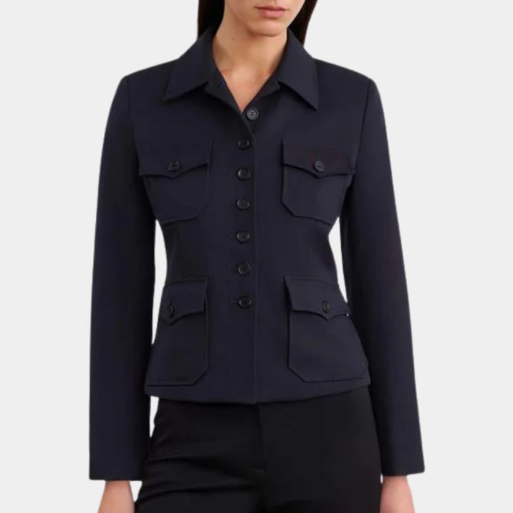 Only Murders in the Building Season 05 Selena Gomez Wool Shirt Jacket - Front View