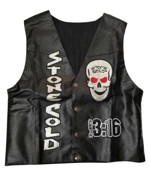 Stone Cold Black Leather Vest