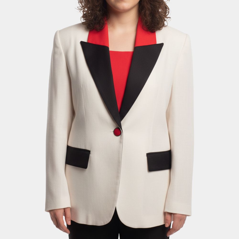 Christy Sydney Sweeney (Christy Martin) White Blazer - Front View