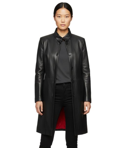 emma thompson leather coat