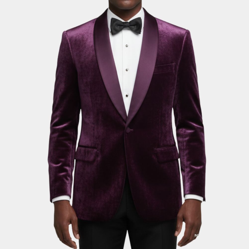 The Running Man Colman Domingo (Bobby Thompson) Dark Purple Valvet Tuxedo - Front View