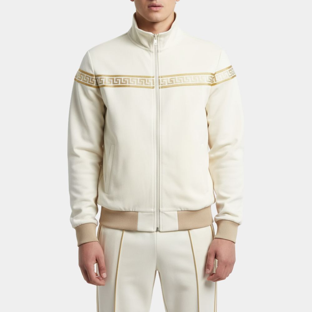 Recreation – Percy Jackson and the Olympians 2025 Luke Castellan White Track Jacket - Front View