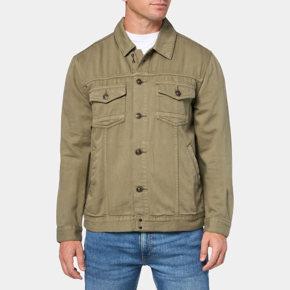 Tracker S03 Justin Hartley(Colter Shaw) Green Cotton Jacket - Front View