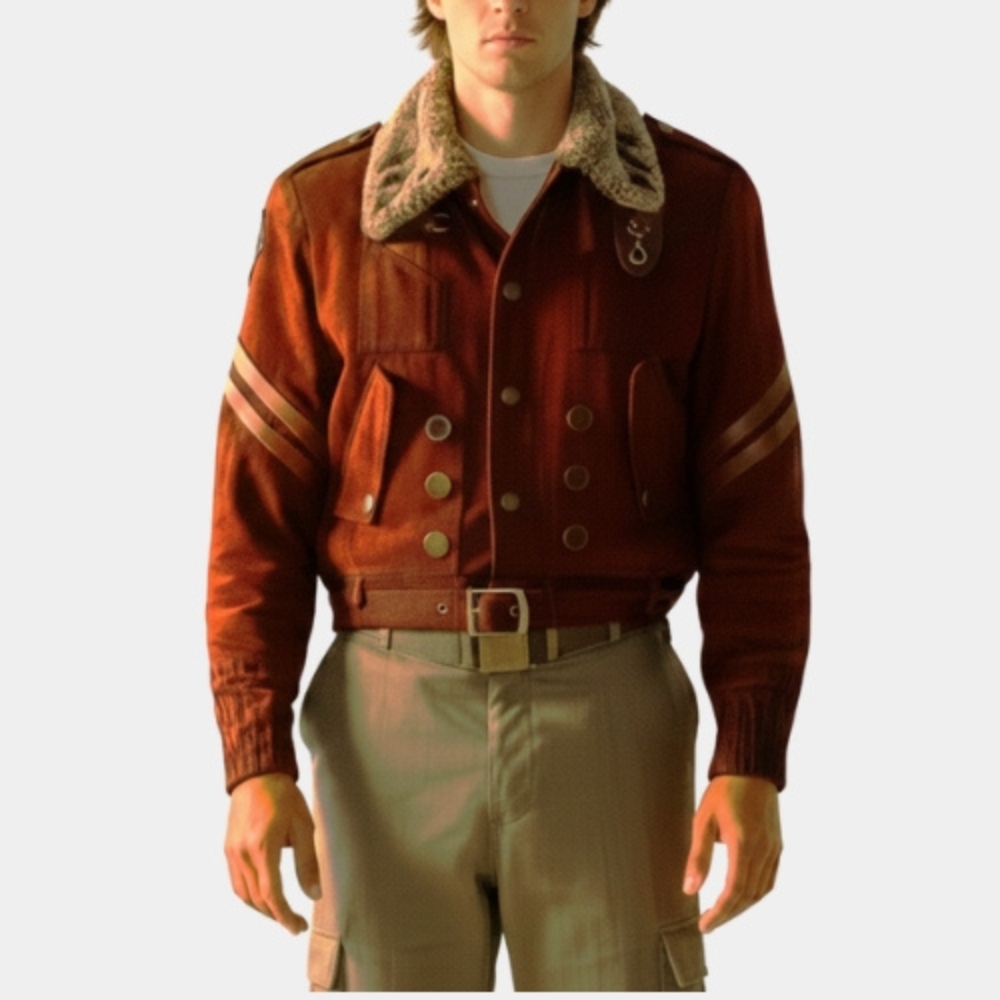 Fallout S02 Aaron Moten Red Shearling Jacket