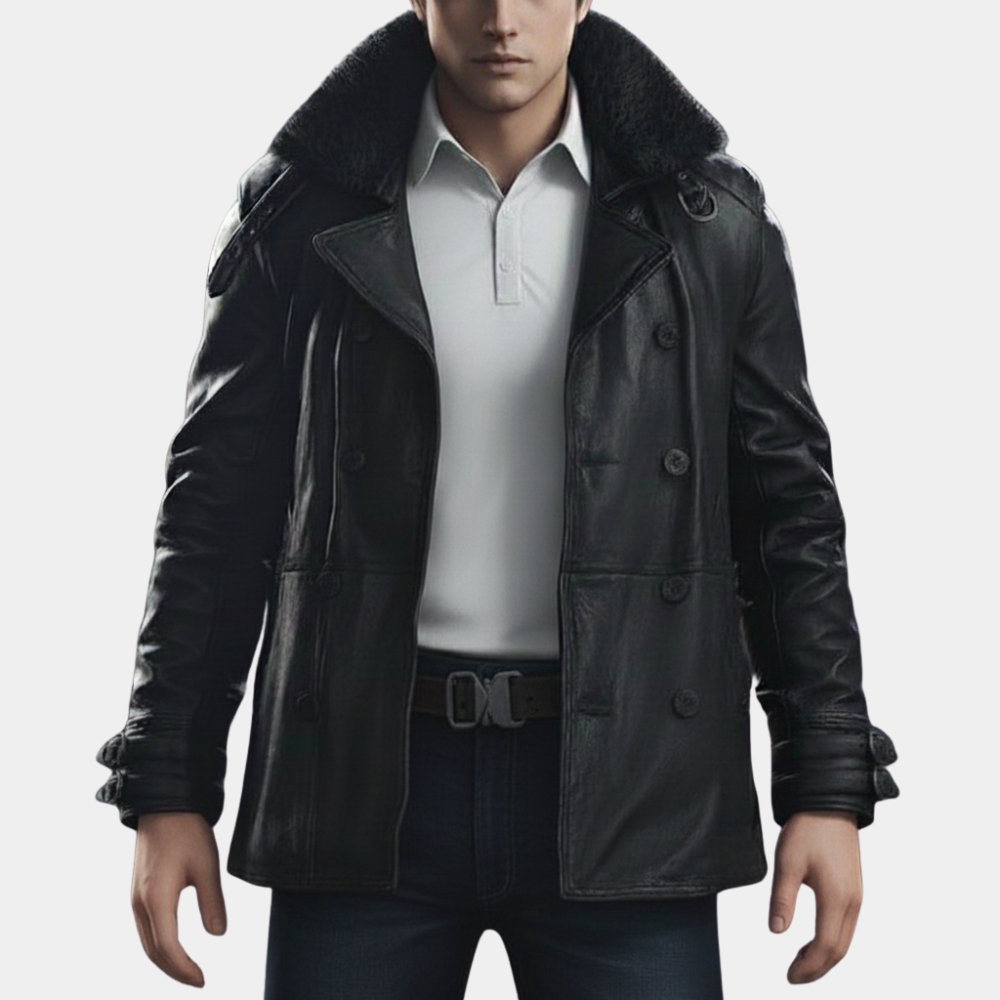 Resident Evil: Requiem Leon S. Kennedy Black Leather Jacket