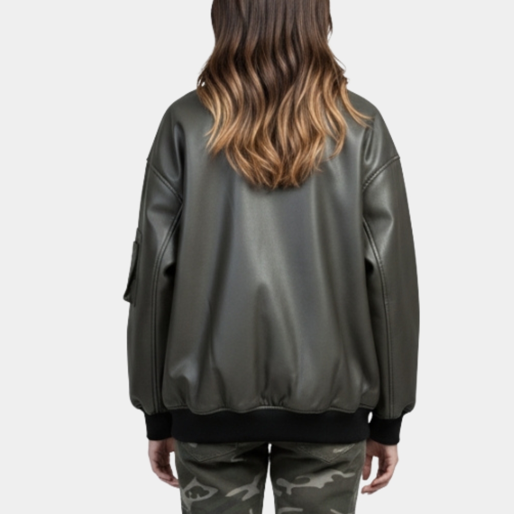 Michelle Keegan Bomber Leather Jacket