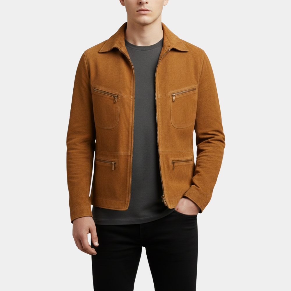 The Adventures Of Cliff Booth Brad Pitt Brown Jacket