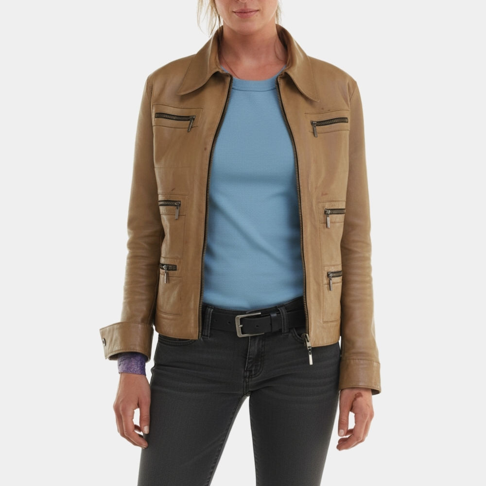 The Bride Kill Bill: Vol. 2 Uma Thurman Brown Leather Jacket